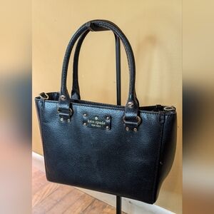 Authentic Kate Spade Black Medium Handbag Purse 100% Leather Great Condition